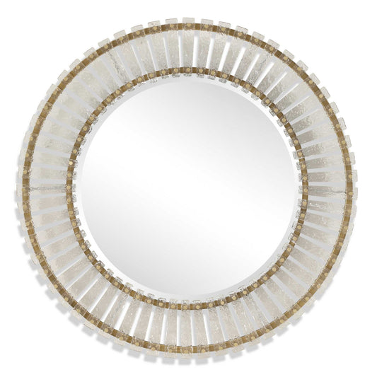 Denali - Textured Glass Round Mirror