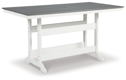 Transville - RECT COUNTER TABLE W/Umb OPT - Gray / White