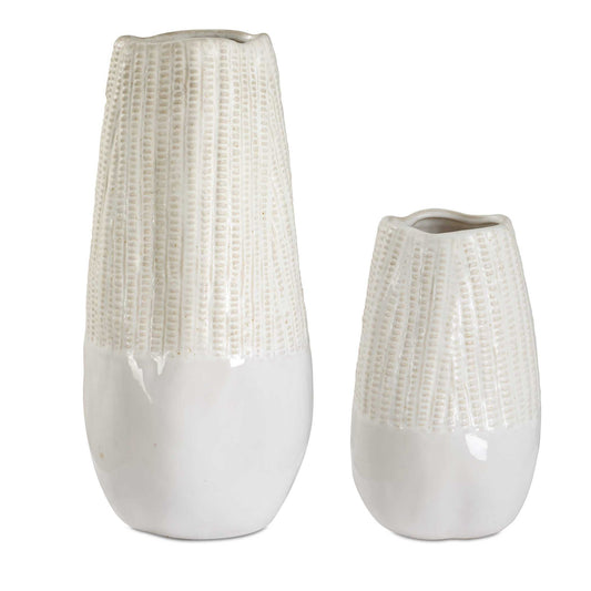 Echo Ridge - Vases (Set of 2) - White