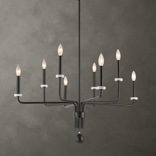 Ebony - Elegance 8 Light Chandelier - Black
