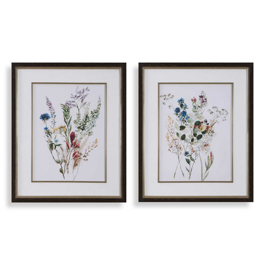 Delicate Flowers - Framed Prints (Set of 2)