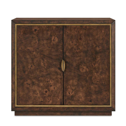 Flores - Burl Wood 2 Door Cabinet - Brass,Woodtone