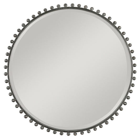 Taza - Round Iron Mirror - Dark Gray
