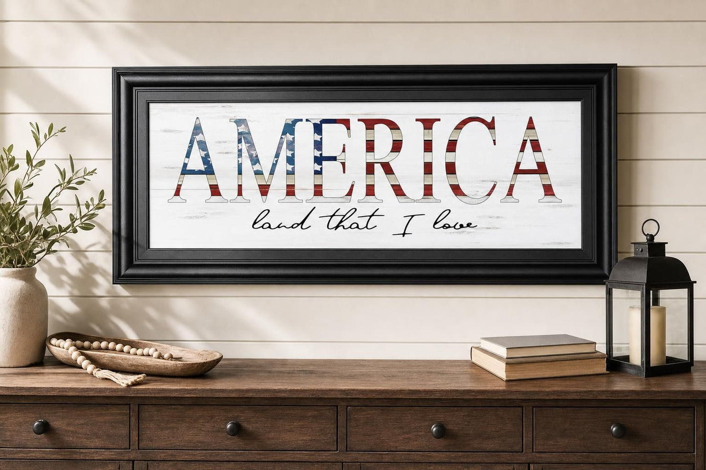 18x42 America Land That I Love By Cindy Jacobs - White