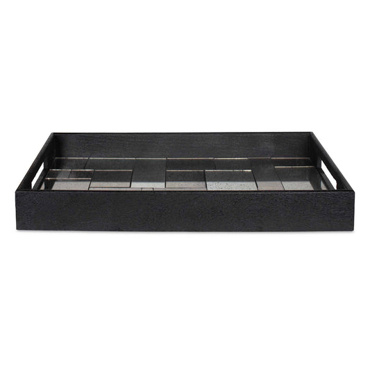 Modern - Mosaic Antique Mirrored Tray - Black