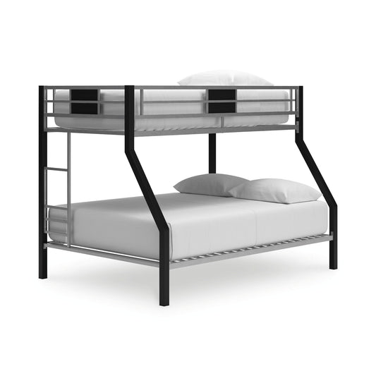 Dinsmore - Twin/Full Bunk Bed w/Ladder - Black / Gray