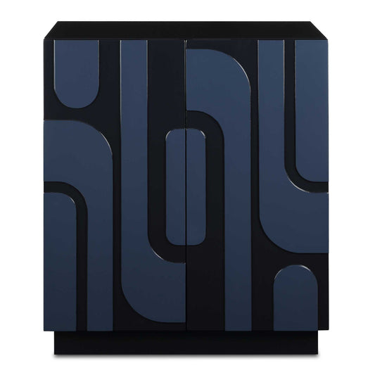 Valeria - 2 Door Glossy Blue Cabinet