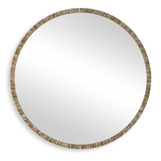 Odeon - Shell Inlay Round Mirror - Bronze
