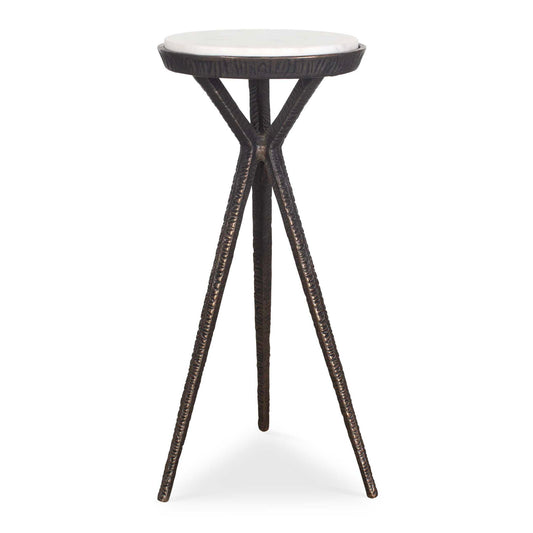 Tilton - Marble Accent Table - Black / White