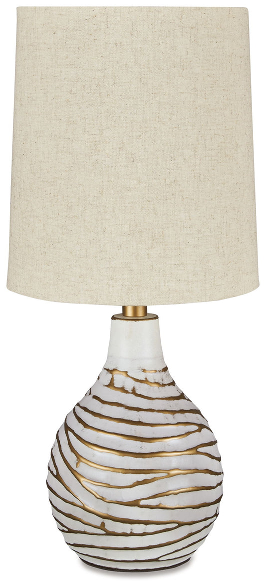 Aleela - Metal Table Lamp - White / Gold Finish