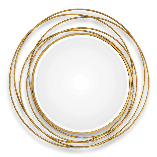 Whirlwind - Round Mirror - Gold