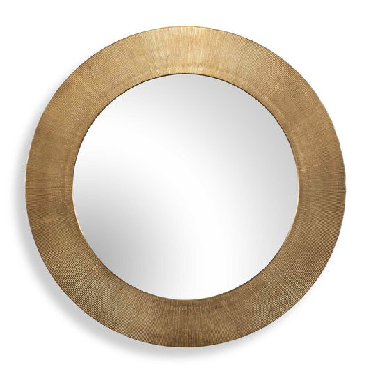 Tano - Round Mirror - Antique Brass