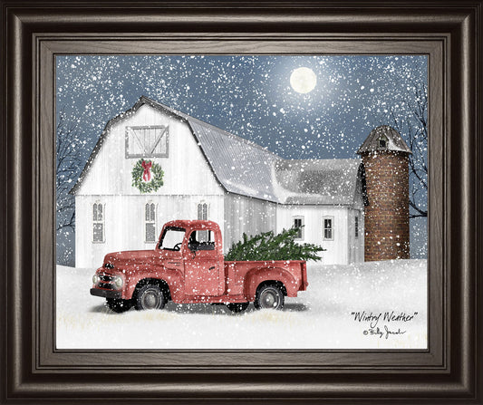 Wintry Weather By Billy Jacobs - Framed Print Wall Art - Dark Gray