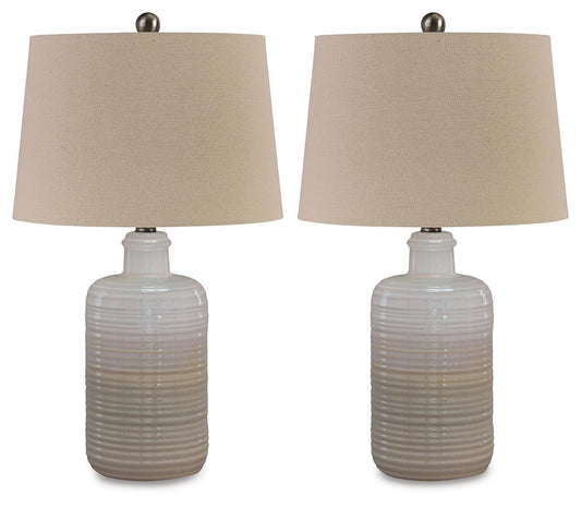Marnina - Ceramic Table Lamp (Set of 2) - Taupe