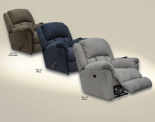 Blarney - Power Wall Hugger Recliner With Heat & Massage - Navy