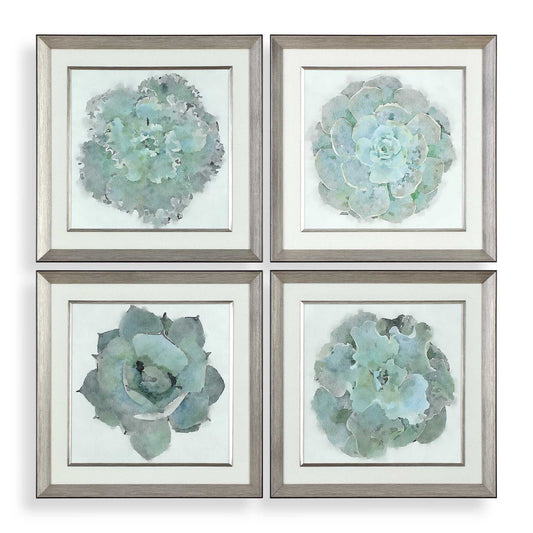 Natural Beauties - Botanical Prints (Set of 4) - Light Blue