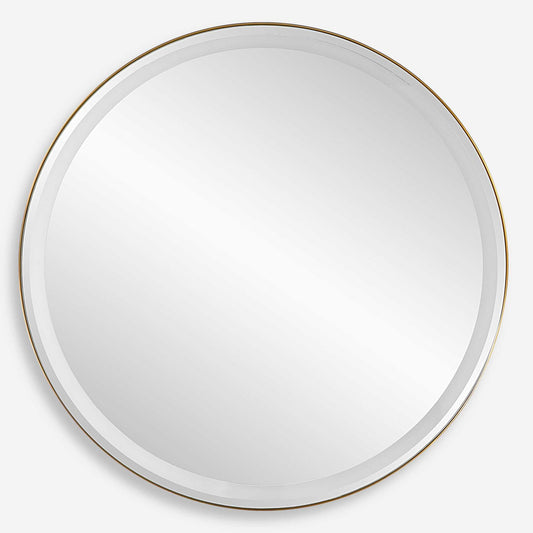 Crofton - Lighted Brass Round Mirror