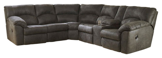 Tambo - Right Arm Facing Loveseat With Console 2 Pc Sectional - Pewter