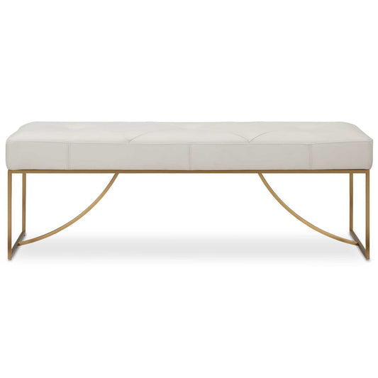 Swale - Ivory Leather Bench