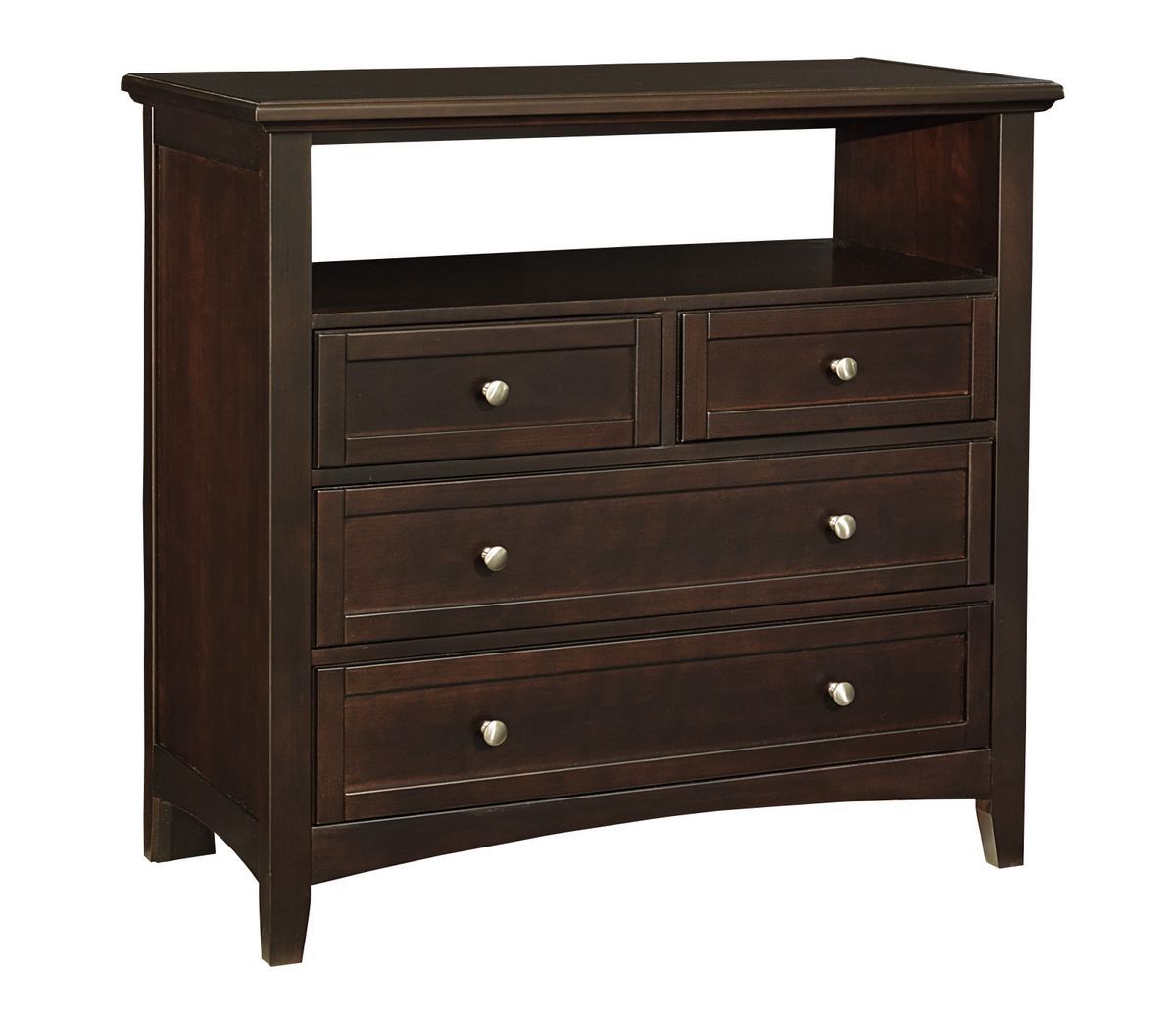 Bonanza - 4-Drawer Media Chest - Merlot