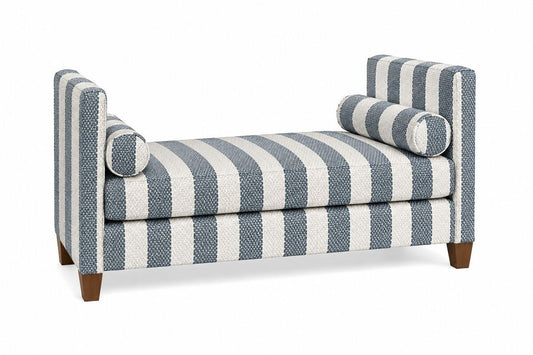 Tide & Timber - Stripe Upholstered Daybed - Luxe Blue Oak