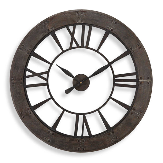 Ronan - Wall Clock - Dark Brown
