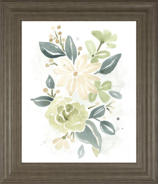 22x26 Spring Greens II By June Erica Vess - White