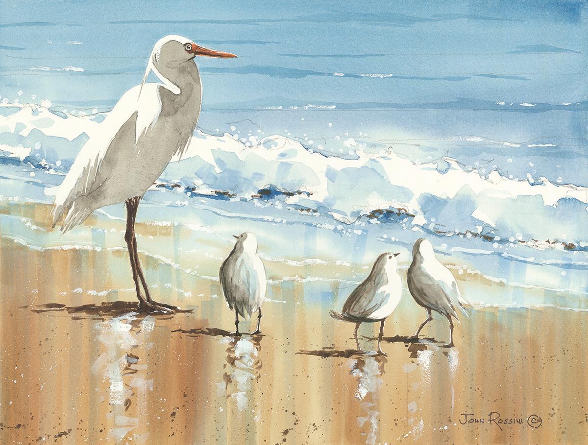 Framed - His Entourage By John Rossini - Light Blue
