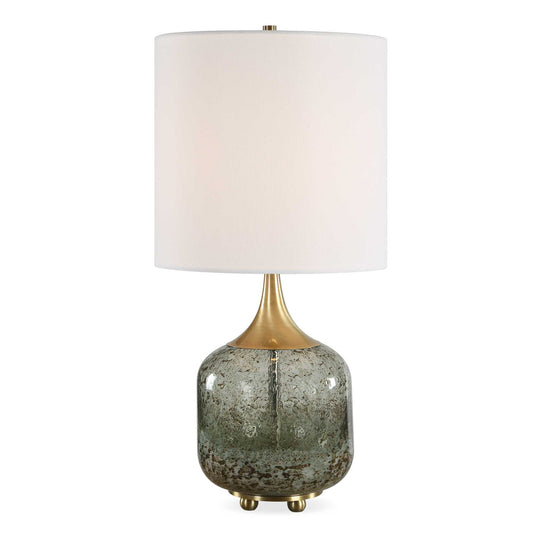 Glenn - Mottled Glass Table Lamp - Green