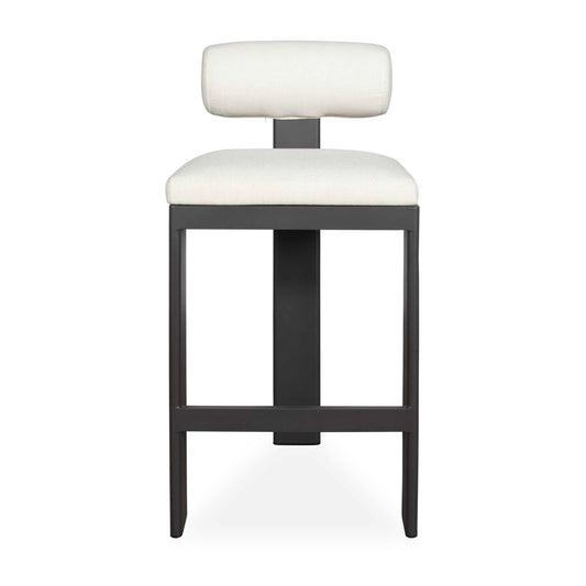 Bolster Back - Outdoor Bar Stool - White / Black