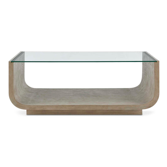 Maeva - Modern Glass Coffee Table - Woodtone