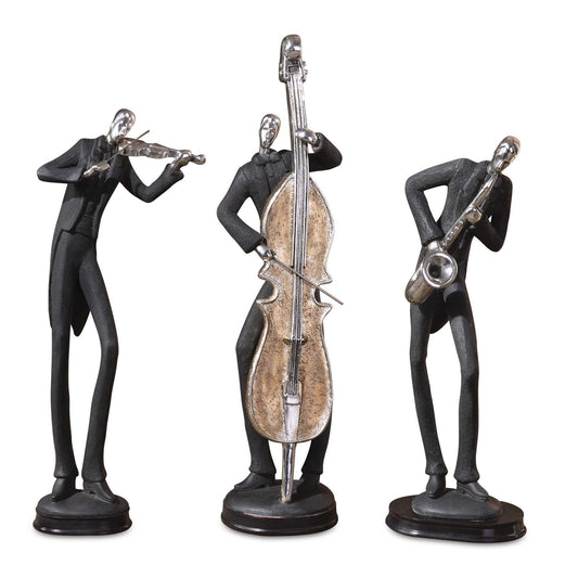 Musicians - Decorative Figurines (Set of 3) - Black