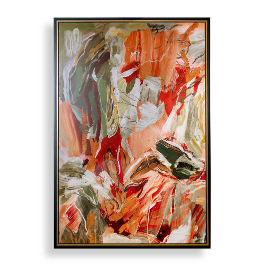 Garden City - Abstract Art - Green / Orange / Pink
