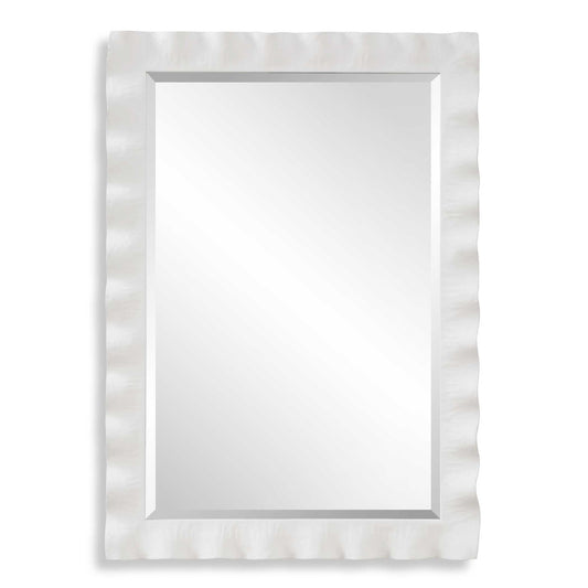 Haya - White Scalloped Mirror
