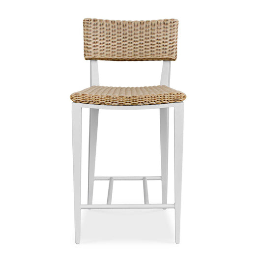 Calbas - Outdoor Counter Stool - White / Woodtone