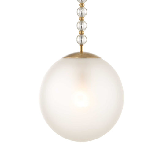 Ripple - 1 Light Frost Glass Pendant - Gold