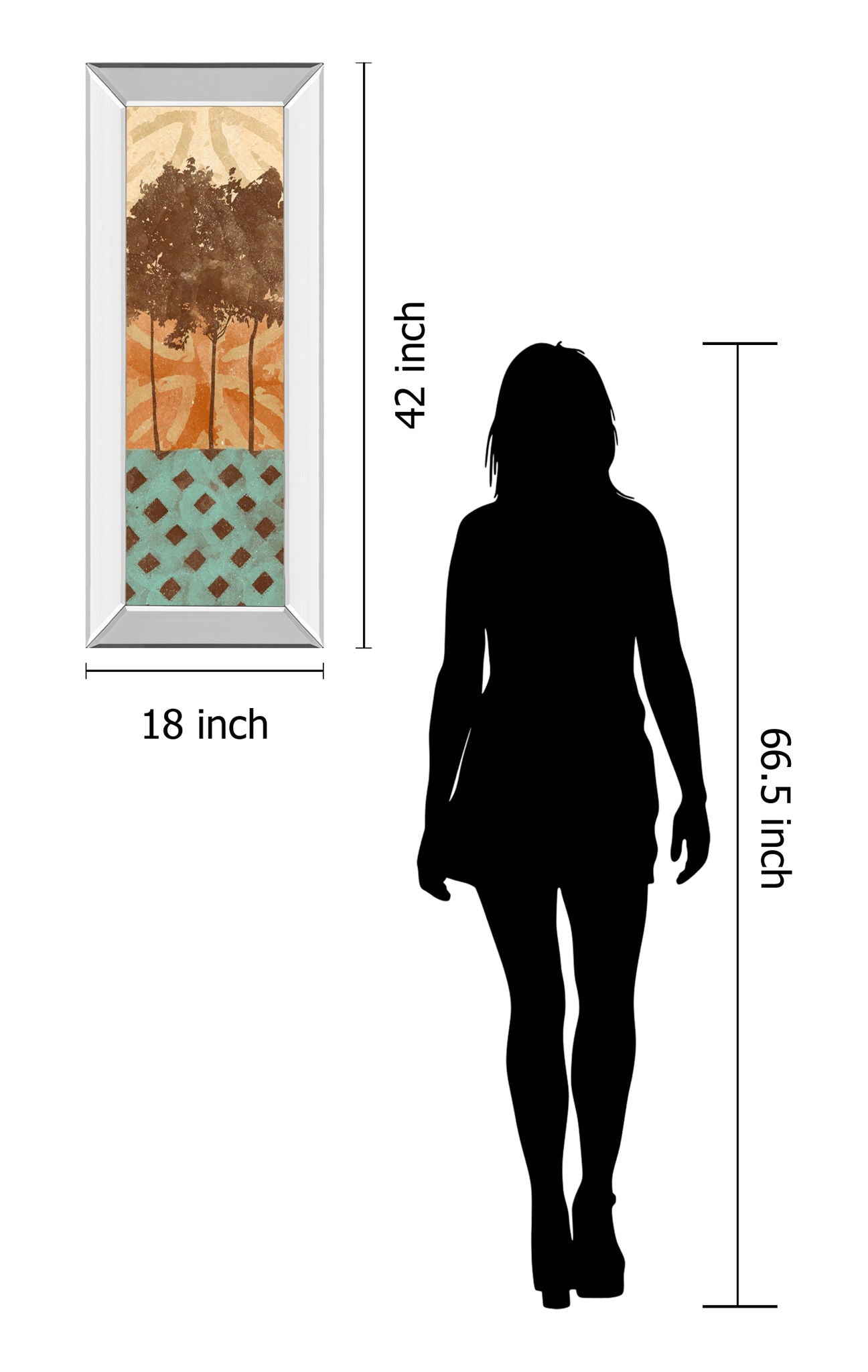 Mirrored Frame Tribal Trio I By Alonzo Saunders - Light Brown