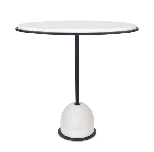 Morro - Marble Side Table - White / Black