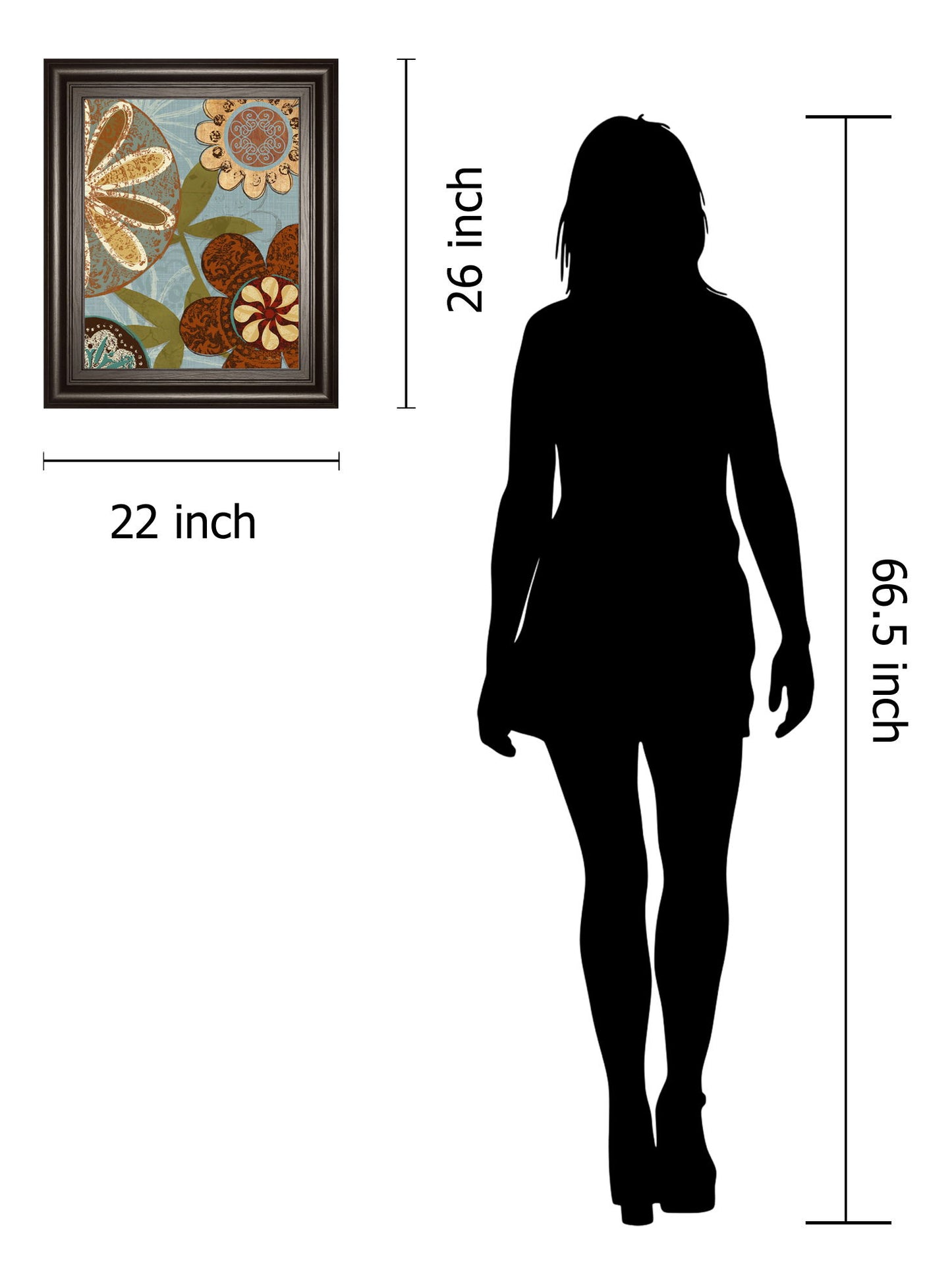 Persian Garden Il By Katrina Craven - Framed Print Wall Art - Blue