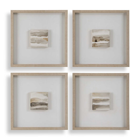 Studying Sepia - Hand Painted Canvases (Set of 4) - Light Brown