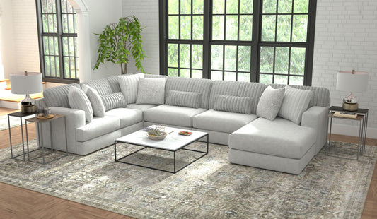 Logan - Upholstered Sectional With Comfort Coil Seating And Accent Pillows Included