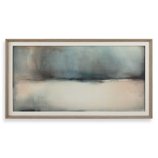 Deep Rains - Framed Abstract Print - Light Gray