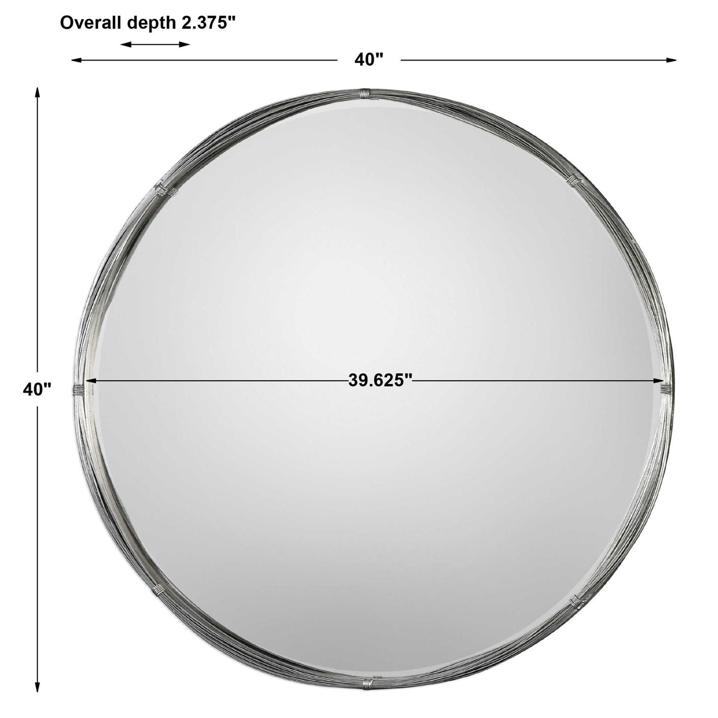 Ohmer - Round Metal Coils Mirror - Pearl Silver