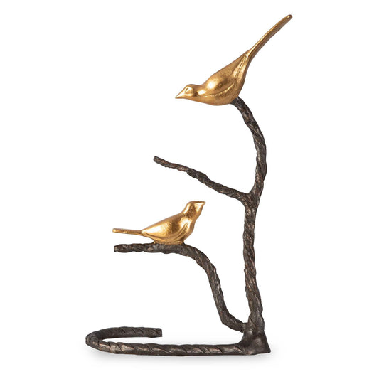 Birds On A Limb - Sculpture - Black & Gold
