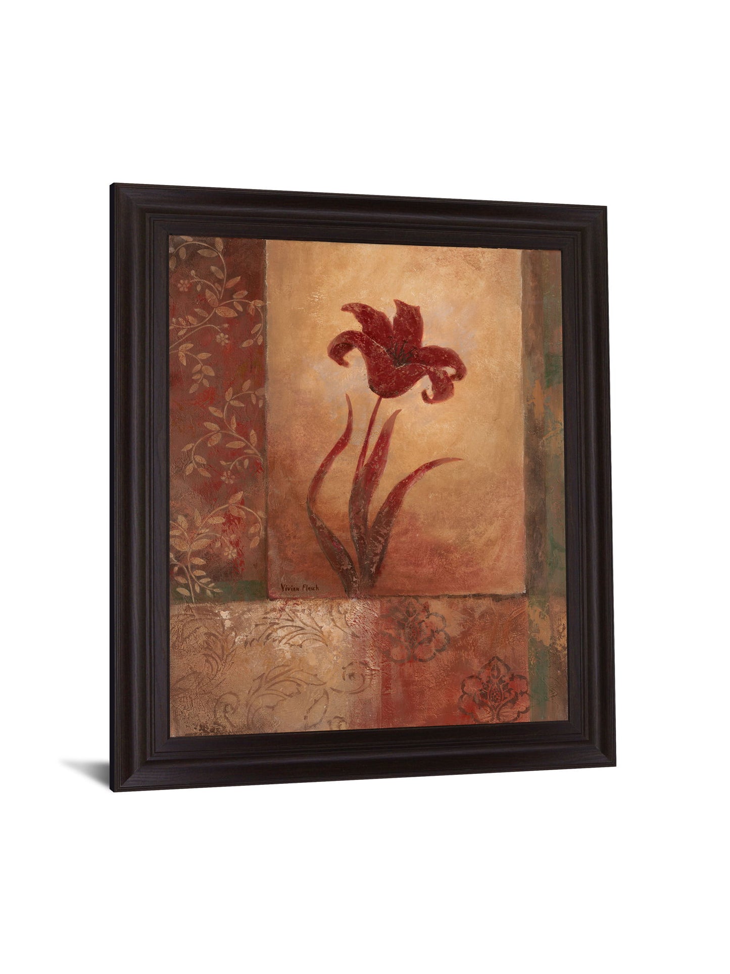 Crimson Blossom Panel - 28" x 34" Framed Wall Art
