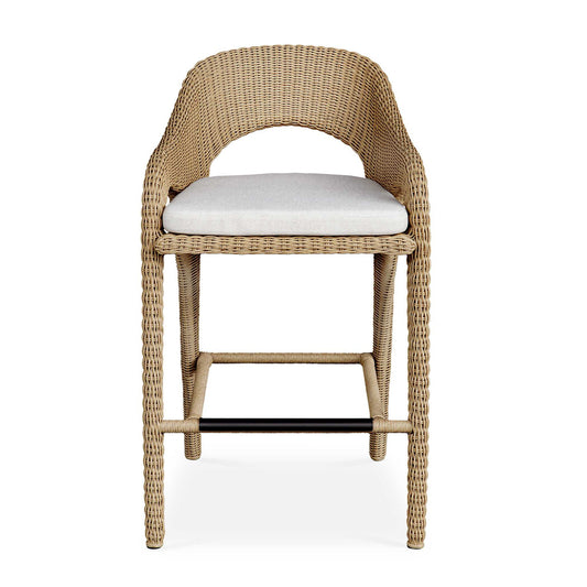 Kavali - Outdoor Wicker Barstool - Woodtone