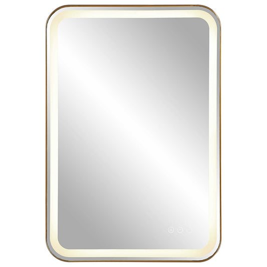 Crofton - Vanity Mirror - Gold & Pearl Silver