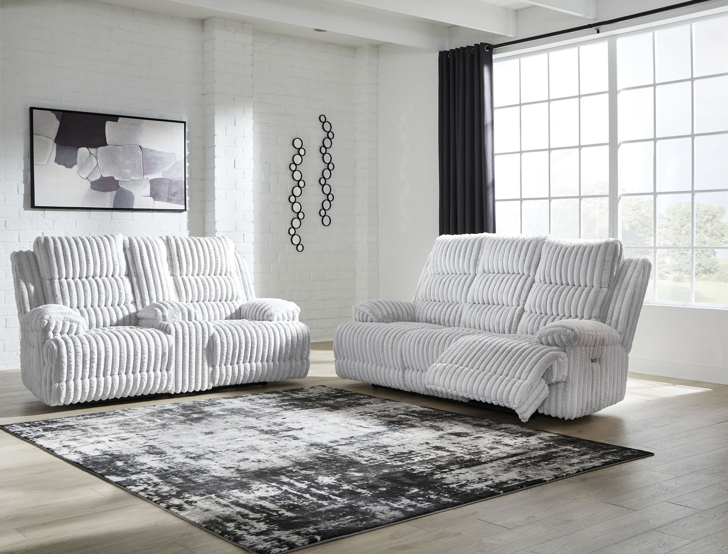 Rhines Falls - 2 Pc. - Power Reclining Sofa And Loveseat - Alloy