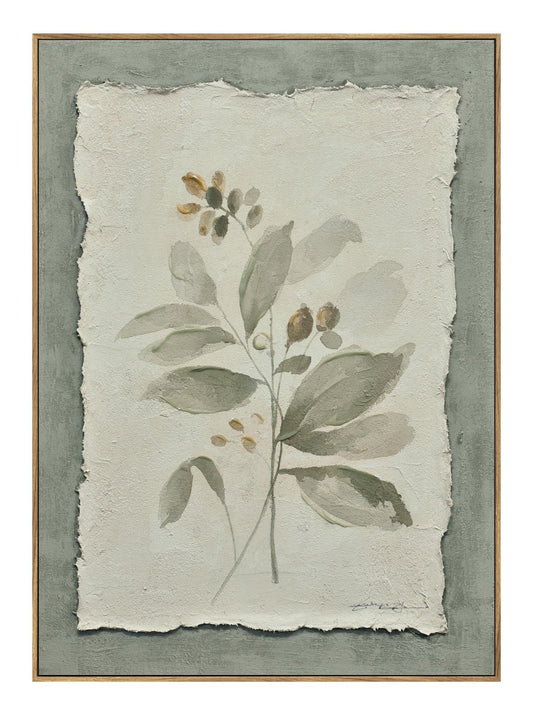 Muted Herb Study - 20" x 28" Framed Wall Art - Green