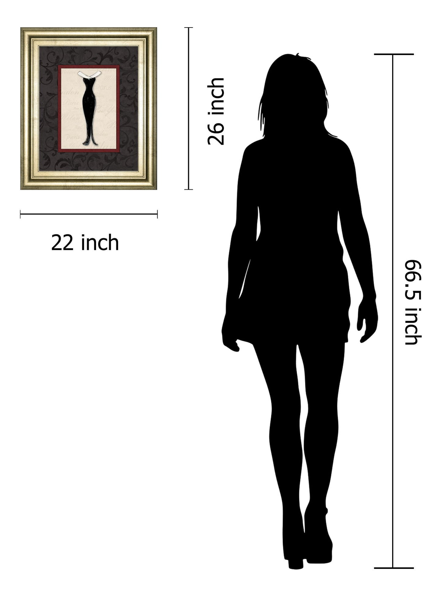 Fashion Dress I By Susan Osbourne Framed Print Wall Art - Black